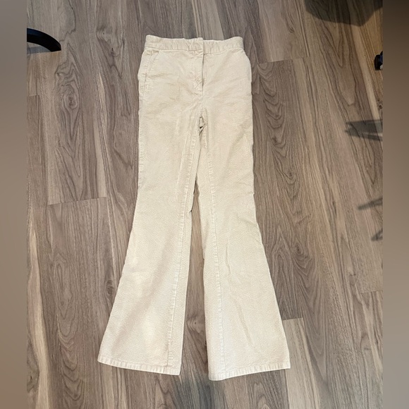 H&M Off-White Corduroy Bell Bottom Pants - Picture 1 of 4